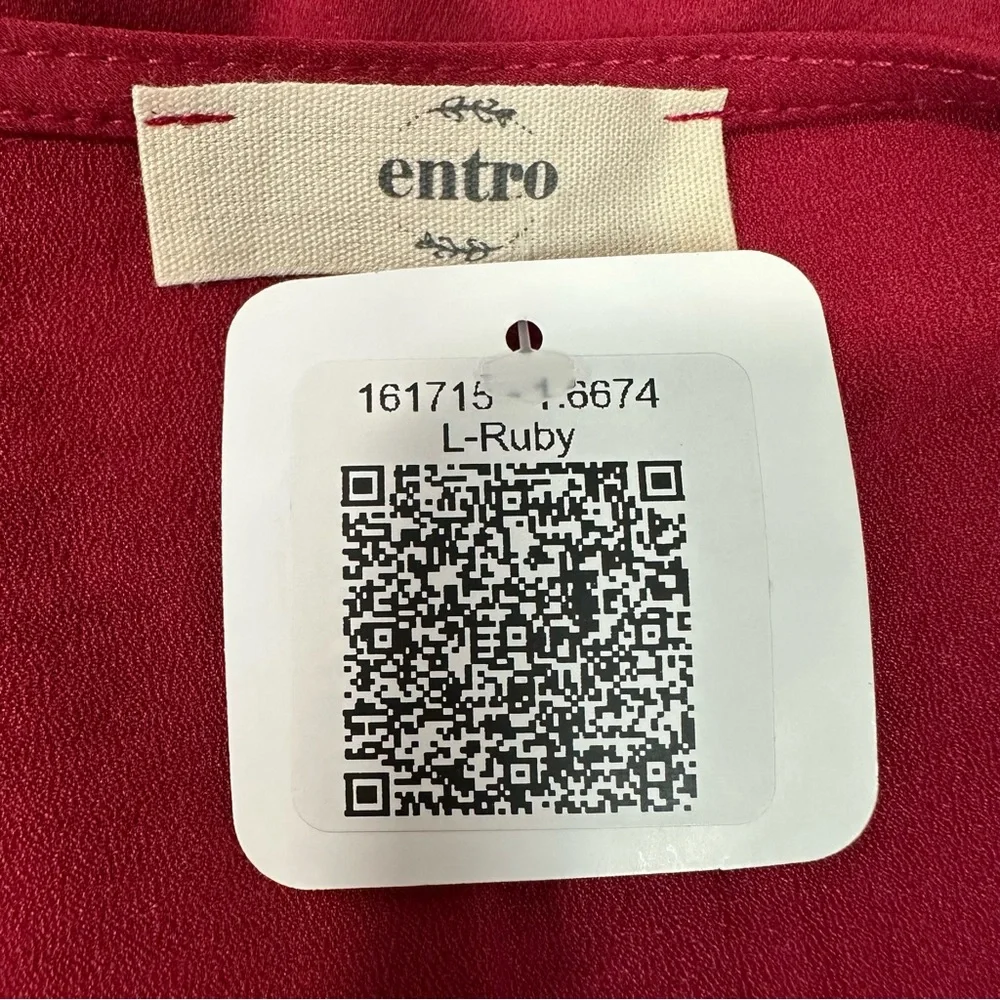 ENTRO Nadine West Red Ruby V-Neck Sleeveless Knotted Detail Asymmetrical… - Picture 6 of 10